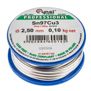 Cynel Unipress Professional Sn97Cu3 Drut lutowniczy 2,50mm 0,10kg - Akcesoria do lutownicy