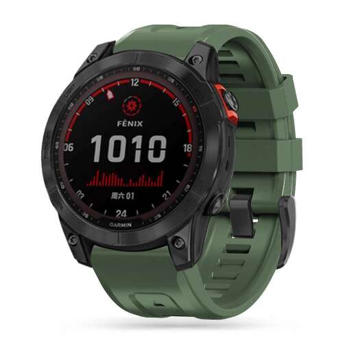 Garmin Fenix 7X Smartwatch mit Tech-Protect Iconband Army Green Silikonarmband