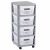 Curver Infinity Dots 4 x 11L Drawer Unit on Wheels, White and Grey