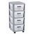 Curver Infinity Dots 4-Drawer Rolling Storage Cart, White and Grey