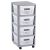 Curver Infinity Dots White and Grey Rolling Storage Unit with 4 Drawers