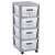 Curver INFINITY DOTS wheeled cabinet with drawers, 4 boxes x 11L, white