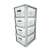 Curver INFINITY DOTS wheeled cabinet with drawers, 4 boxes x 11L, white - side view