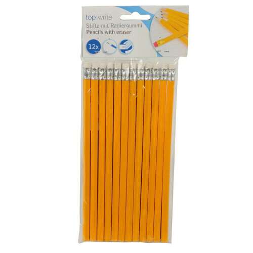 Topwrite HB Bleistifte mit Radiergummi, 12er Pack