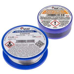 Kit de lipit Cynel Professional cu fir de lipit Sn60Pb40 și pastă de flux Cynel-1 - Accesorii masini de lipit