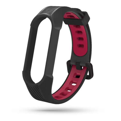 Pasek do zegarka Tech-Protect Armor Silikonowy do Xiaomi Mi Band 5/6/6 NFC, Czarny/Czerwony