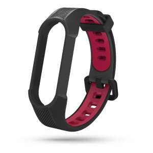 Silikónový náramok na inteligentné hodinky Tech-Protect Armor pre Xiaomi Mi Band 5/6/6 NFC, Čierna/Červená - Tech-Protect