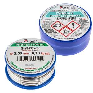 Sârmă de lipit Cynel Professional Sn97Cu3 fără plumb 2,50 mm 0,10 kg - Accesorii masini de lipit