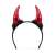 Čierna čelenka s červenými rohami diabla, doplnok k kostýmu na Halloween