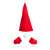 Red felt gnome decoration set for Christmas trees, includes hat, gloves and nose