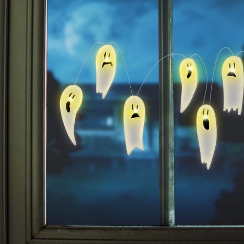 Halloween-i LED ablakdekor - gél - szellem - 85 cm 174694002 