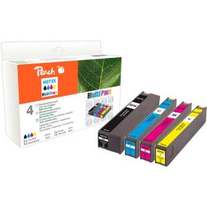 Peach H973X Multipack Set de 4 cartușe de cerneală pentru imprimante HP PageWide Pro, negru, cyan, magenta, galben - Peach