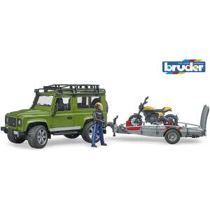 Bruder: Land Rover Defender pótkocsival és Ducati Full Throttle motorral (1:16) 72412886 