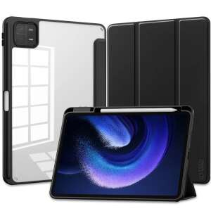 Tablettok XIAOMI PAD 6 (11,0 coll) - fekete smart case tablet tok, átlátszó hátlappal, ceruza tartóval