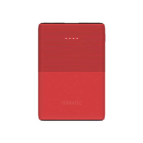 Terratec P50 Pocket Power Bank 5000mAh piros, elülső nézet