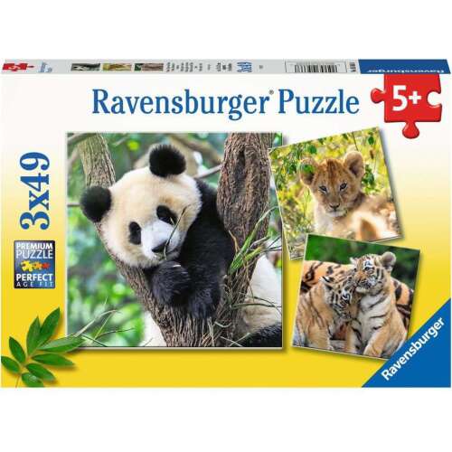 Ravensburger Panda, tigris és oroszlán 147 darabos puzzle gyerekeknek