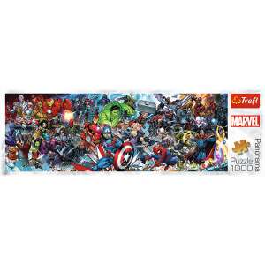 Puzzle panorama Trefl Marvel Universe 1000 piese, cu supereroi precum Iron Man, Captain America, Hulk, Spider-Man și mulți alții - Trefl Puzzle