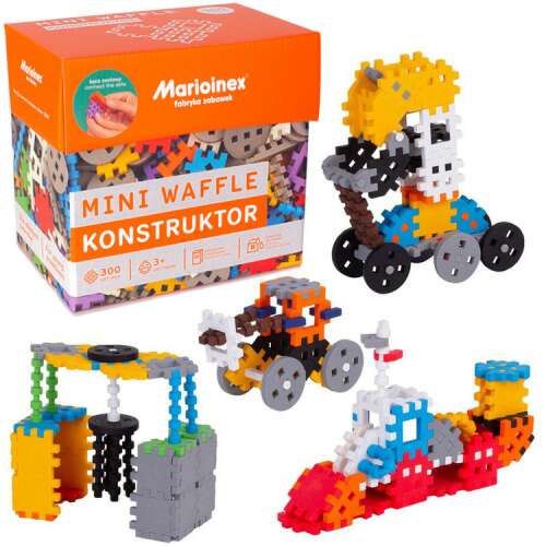 Marionex Mini Waffle 300 darabos építő készlet, építőkockák gyerekeknek, színes, kreatív játék, doboz csomagolás - Marioinex