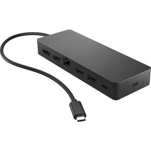 Stație de andocare HP 65W USB-C, vedere în unghi cu cablu - Docking stations
