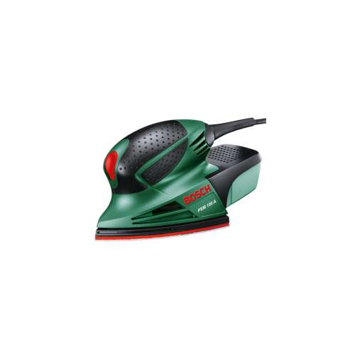 Bosch PSM 100 A Multișlefuitor, 100W, verde și negru, cu fir, pentru șlefuit lemn, mobilier, uși, rame, rafturi și jucării