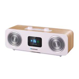Blaupunkt IR50DAB Internetradio mit Holzdeckel und weißer Front, mit Farbdisplay und zwei Lautsprechern - Blaupunkt Radios