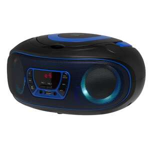 Denver TCL-212BT portable CD player with Bluetooth, USB, and AUX connectivity, black and blue - Audio