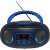 Denver TCL-212BT portable CD player with Bluetooth, USB, and AUX connectivity, black and blue, front view