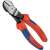 Knipex 74 02 180 erő-kímélő oldalcsípőfogó, piros és kék markolattal, króm-vanádium acél, kovácsolt, olajban edzett, feketére foszfátozott, polírozott fej, többkomponensű markolatokkal