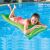 Woman relaxing on a green Bestway inflatable beach mattress in a pool