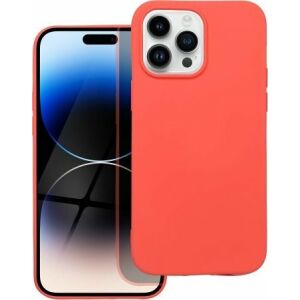 Pfirsichfarbene Silikon iPhone 14 Pro Max Hülle auf dem Telefon - Handyhüllen