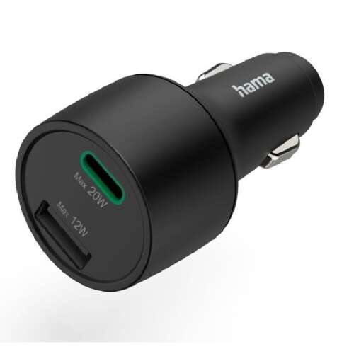 Hama 201693 USB-A / USB-C nabíjačka do auta, čierna, 32W