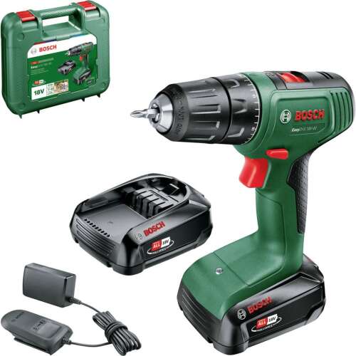 Bosch EasyDrill 18V-40 akumulátorový vŕtací skrutkovač, 18V, 2 rýchlosti, 20 nastavení krútiaceho momentu, 13mm skľučovadlo, LED svetlo, v balení nabíjačka a batérie