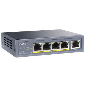 Cudy GS1005P Switch Gigabit PoE cu 5 porturi, vedere din față - Cudy