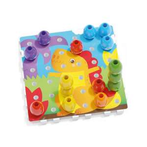 Quercetti Jumbo Peggy Steckspiel mit Dinosaurier-Design, 45 Teile - Babywalker, Lauflernhilfen und Entwicklungsspiele für Kleinkinder