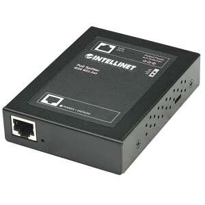 Intellinet 560443 PoE+ Splitter, schwarz, Vorderansicht - Intellinet