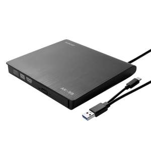 Savio AK-59 Külső USB-A/USB-C CD/DVD Író - Fekete
