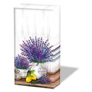 Ambiente Lavender papírzsebkendő, 10 darabos csomag, puha és nedvszívó. - Ambiente
