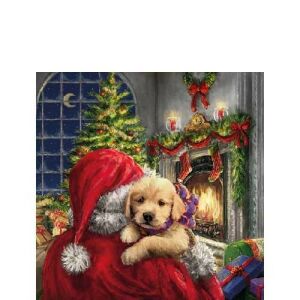 Ambiente Puppy At Fire Karácsonyi Papírszalvéta - 20 db, 25x25 cm 137984831 - Ambiente