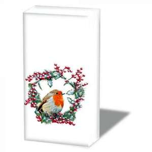 Robin in Wreath papírzsebkendő 10db-os 78954131 