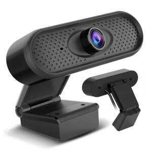 Webcam USB Nano RS, 1080p Full HD, cu microfon încorporat, cablu de 1,7m, negru - Camere web