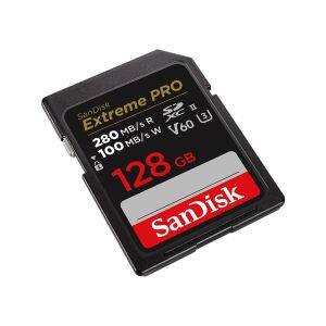 Karta SD SanDisk Extreme PRO 128GB do profesjonalnych kamer - widok pod kątem - SanDisk Karta pamięci