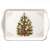 Karácsonyfa tálca, fehér műanyag tálca karácsonyfa mintával, Ambiente X-Mas Tree tálca, 13x21cm
