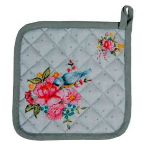 Clayre-Eef Cheerful Birdie edényalátét, 20x20cm, 100% pamut, virágos mintával - Clayre & Eef