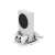 FroggieX FX-XSX-C1-W Xbox Series S Cooling and Charging Stand - White, showing the stand with the console, two controllers, and the charging station