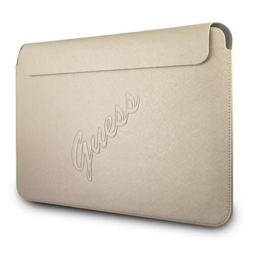 Guess Saffiano Script 13" Notebook Sleeve - Gold