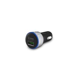 Savio autós töltő 2xUSB csatlakozóval, Quick Charge 3.0 technológiával, fekete - Autós töltő