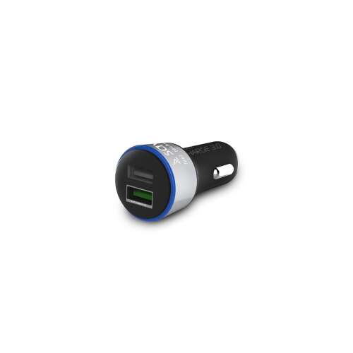Savio autós töltő 2xUSB csatlakozóval, Quick Charge 3.0 technológiával, fekete