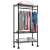 Verdone K185_90 black metal clothing rack with 3 shelves and wheels