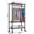 Verdone K185_90 black metal clothing rack with 3 shelves and wheels, dimensions 90 x 45 x 185 cm
