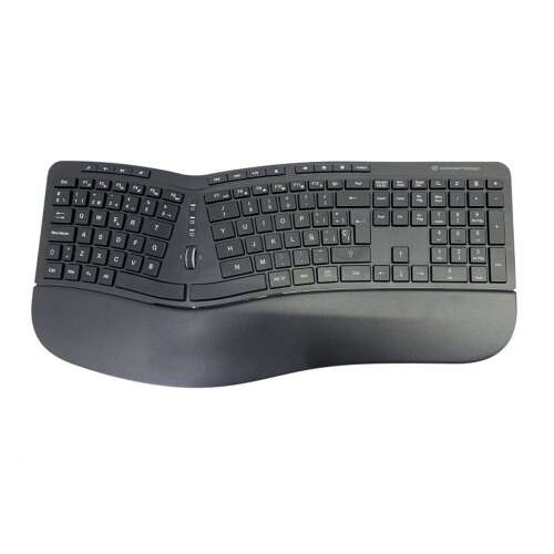 Conceptronic ORAZIO02DE ERGO Drahtlose Tastatur, ergonomisches Design, schwarz